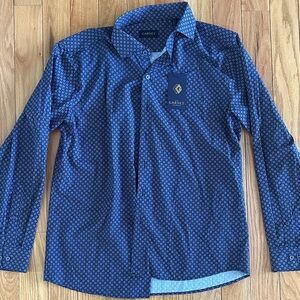 Navy Geometric Men's Casual Shirt